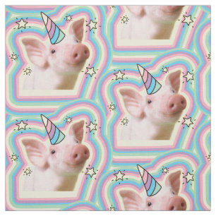 Magical Piglet Unicorn Fabric