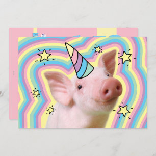 Magical Piglet Unicorn Invitation
