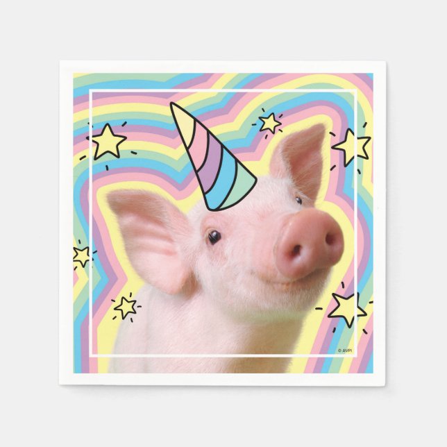 Magical Piglet Unicorn Napkin (Front)