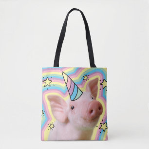 Magical Piglet Unicorn Tote Bag