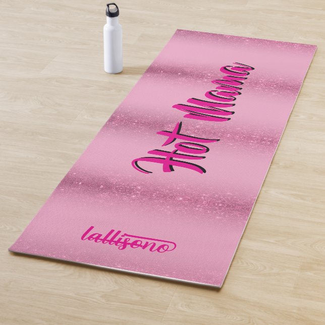 Magical pink background name Personalized  Yoga Mat (In Situ)