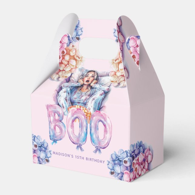 Magical Pink Purple Halloween Night Sleepover Favour Box (Front Side)