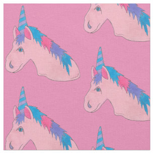 Magical Pink Purple Horn Unicorn Horse Mythical Fabric