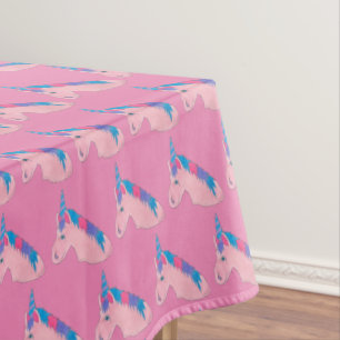 Magical Pink Purple Horn Unicorn Horse Mythical Tablecloth