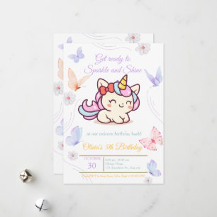 Magical Pink Unicorn Birthday Card for Girls