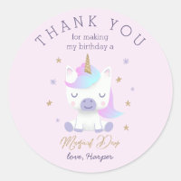 Magical Pink Unicorn Birthday Favour
