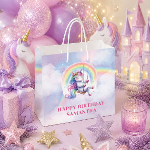 Magical Pink Unicorn Girl Birthday Gift Bag