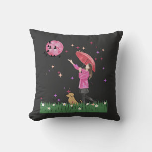 Magical Pink Watercolor Throw Pill Cushion