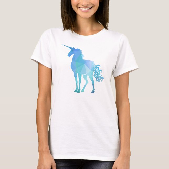 Magical Polygon Unicorn Design T-Shirt (Front)