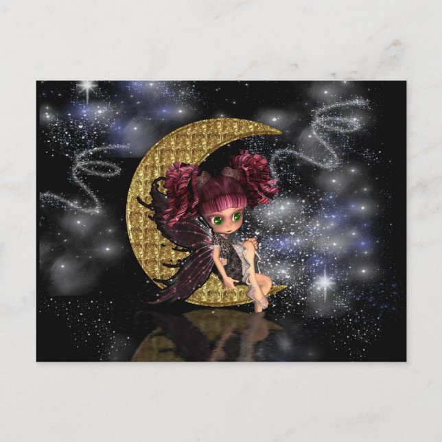 Magical post card cute little moon fairy (Front)
