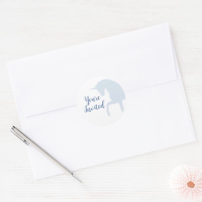 Magical Prancing Blue Unicorn Envelope Seal (Envelope)