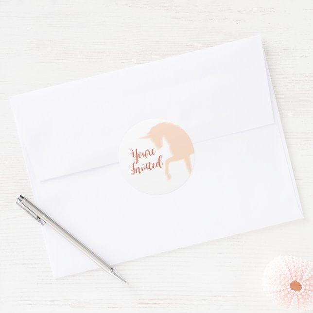 Magical Prancing Peach Unicorn Envelope Seal (Envelope)