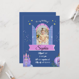 Magical Princess Castle Birthday Party Invitation