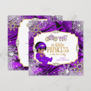 Magical Princess Girl Baby Shower Purple Ethnic Invitation