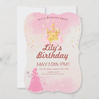 Magical Princess Party Invitation Flat Card