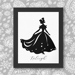 Magical Princess Sillouette Personalised Print
