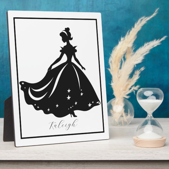 Magical Princess Sillouette Personalised Print Plaque (Side)