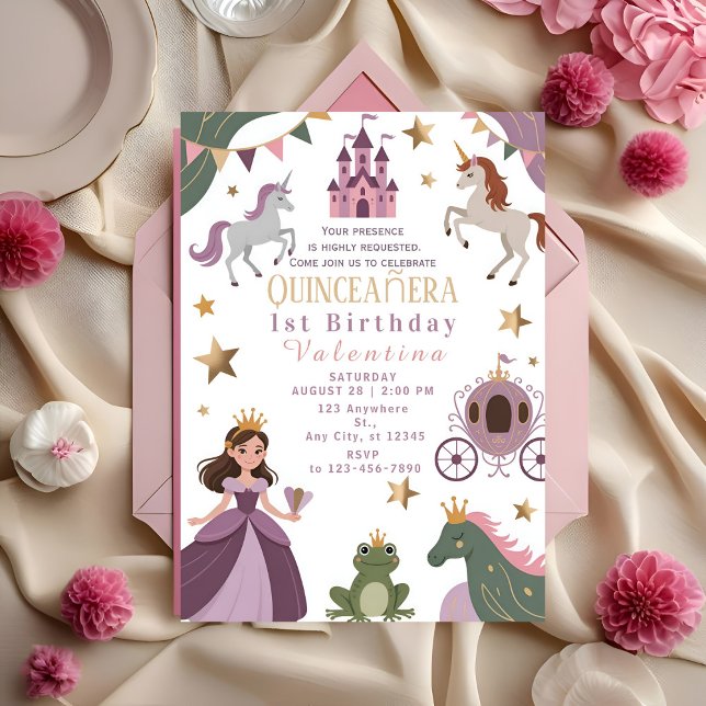 Magical Princess Unicorn Castle Birthday Invitation (Creator Uploaded)
