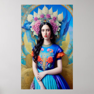 Magical princess with gorgeous dress poster