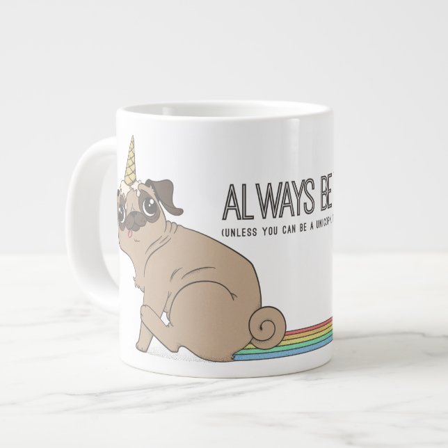 Magical Pugicorn Large Coffee Mug (Front Left)