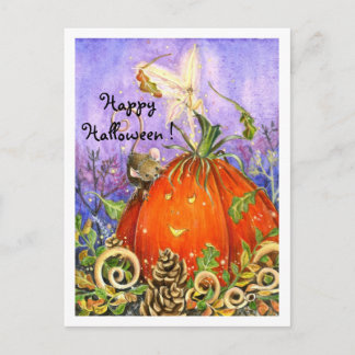 Magical Pumpkin and Little Friends Postcard