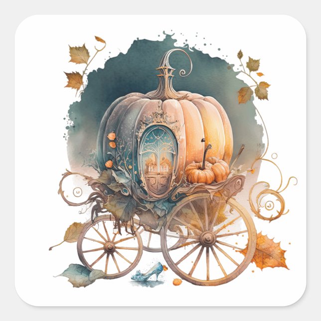 Magical Pumpkin Carriage  Square Sticker (Front)