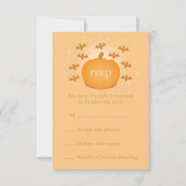 Magical Pumpkin Wedding RSVP Response Card (Front)