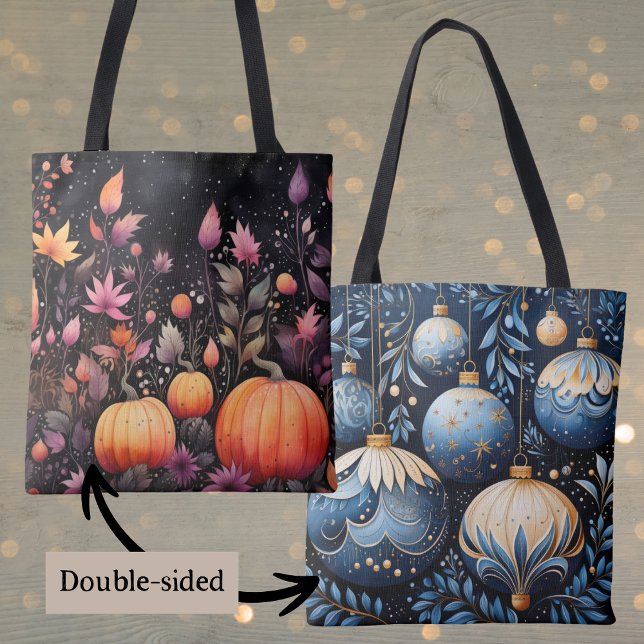 Magical Pumpkins and Elegant Ornaments Fall Winter Tote Bag (Creator Uploaded)
