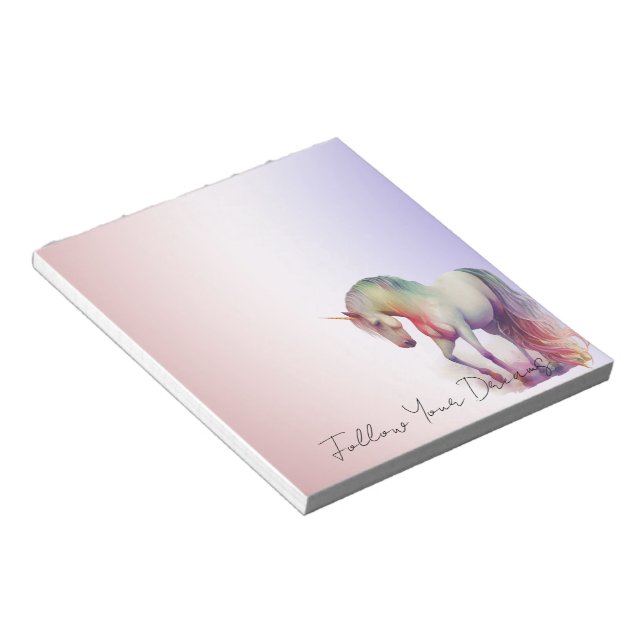 Magical Purple Blush Ombre Unicorn  Notepad (Angled)