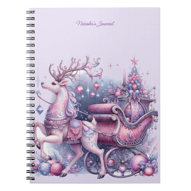 Magical Purple Reindeer Notebook (Front)