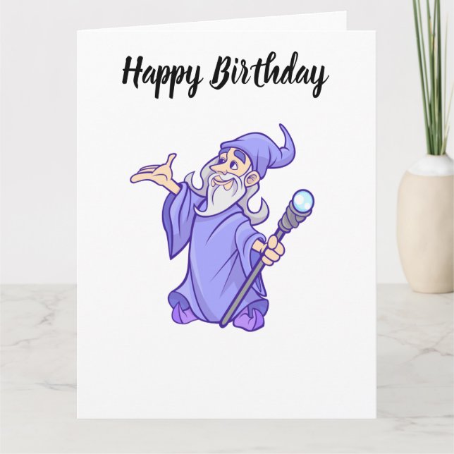 Magical purple wizard magician sorceress card (Front)