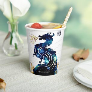 Magical Radiant Dragon Birthday Paper Cups