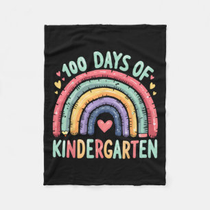 Magical Rainbow 100 Days Of Kindergarten Teacher 1 Fleece Blanket