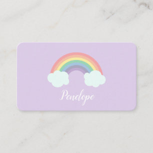 Magical Rainbow and Clouds Social Calling Business Card