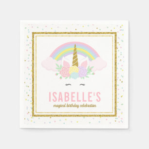Magical Rainbow and Unicorn Napkins