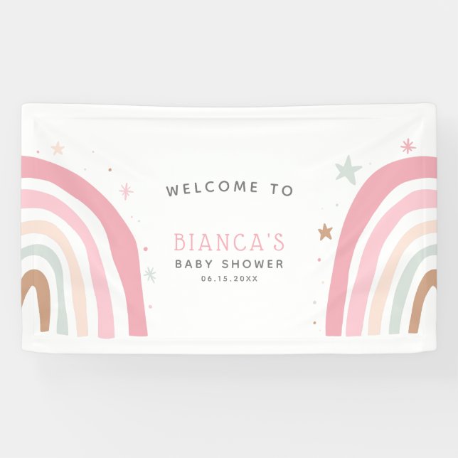 Magical Rainbow Baby Shower Welcome Banner (Horizontal)