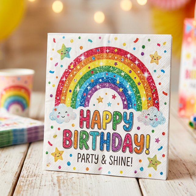 Magical Rainbow birthday party Paper Napkin (Creator Uploaded)
