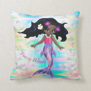 Magical Rainbow Bubbles & Baby Girl Mermaids Cushion