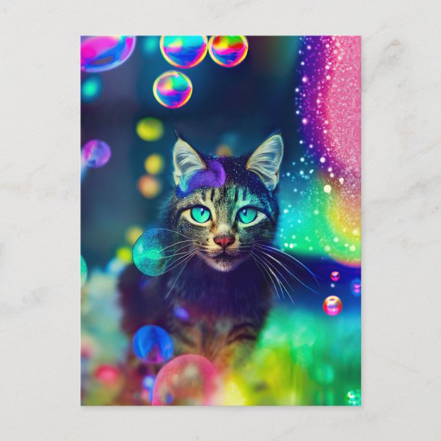 Magical Rainbow Cat - Postcard (Front)