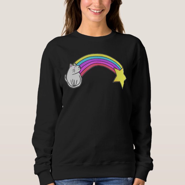 Magical Rainbow Caticorn Cat Sweatshirt (Front)