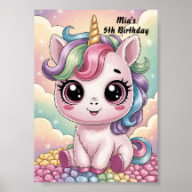 Magical Rainbow Cute Baby Unicorn Girls Birthday