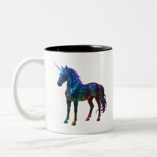 Magical Rainbow Glass Unicorn Two-Tone Coffee Mug