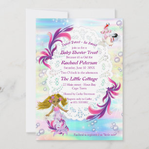 Magical Rainbow Mermaid Bubbles Invitation