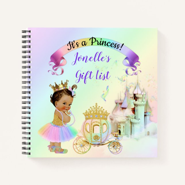 Magical Rainbow Princess Castle Carriage Notebook (Front)