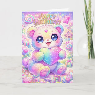 Magical Rainbow Puppy Children's Birthday Card  