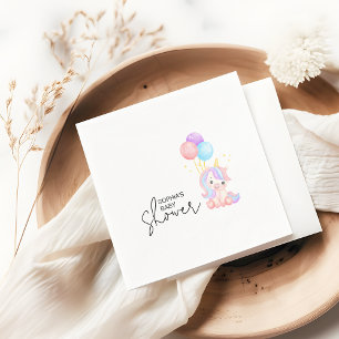 Magical Rainbow Unicorn Baby Shower Party Napkin