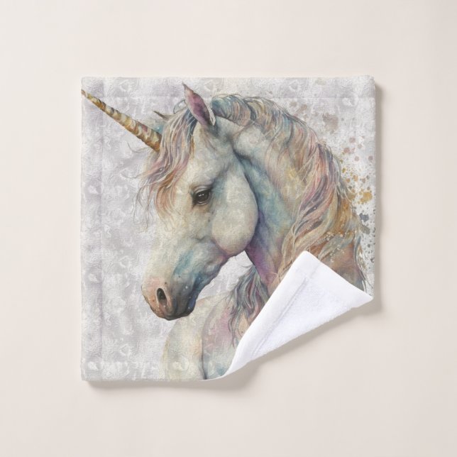  magical rainbow unicorn bath towel set (Wash Cloth)