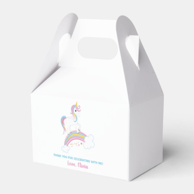 Magical Rainbow Unicorn Birthday Favour Box (Front Side)