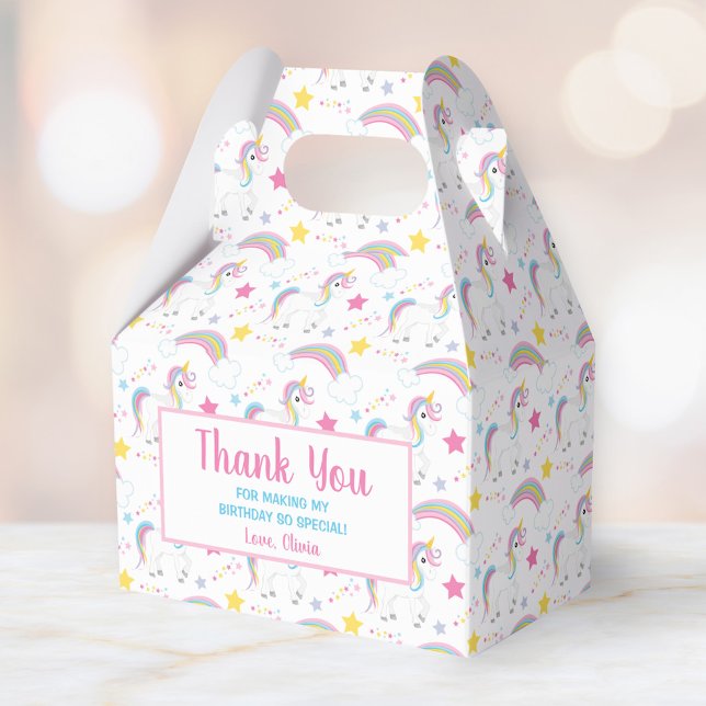 Magical Rainbow Unicorn Birthday Thank You Favour Box (Creator Uploaded)