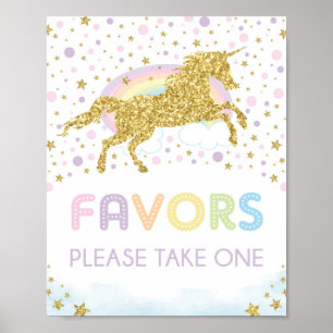 Magical Rainbow Unicorn / Favours Birthday Party Poster